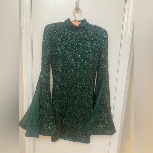 Michael Costello x REVOLVE Mr. Gibson Mini Dress in Hunter Green - Picture 4 of 16